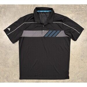Adidas Polo Shirt Mens XL Black Climachill Golf Athletic Performance